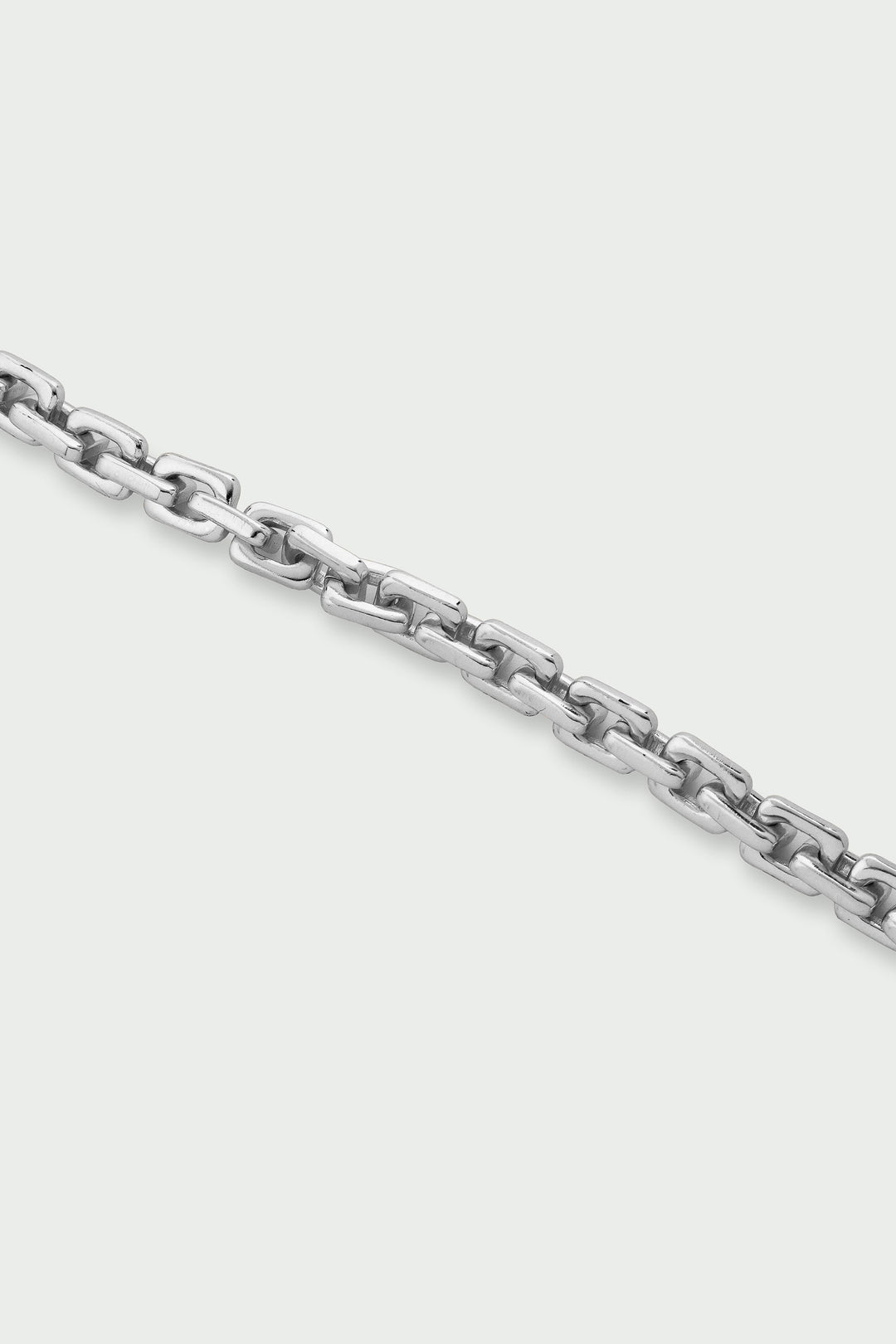 Silver chain on a white background