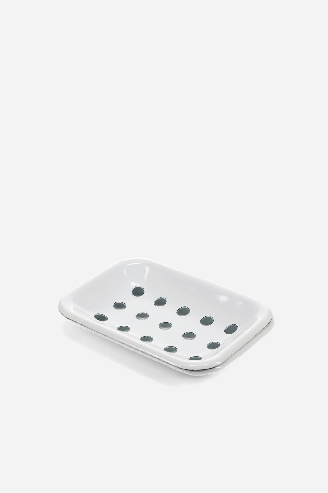 white two-part enamel soap dish