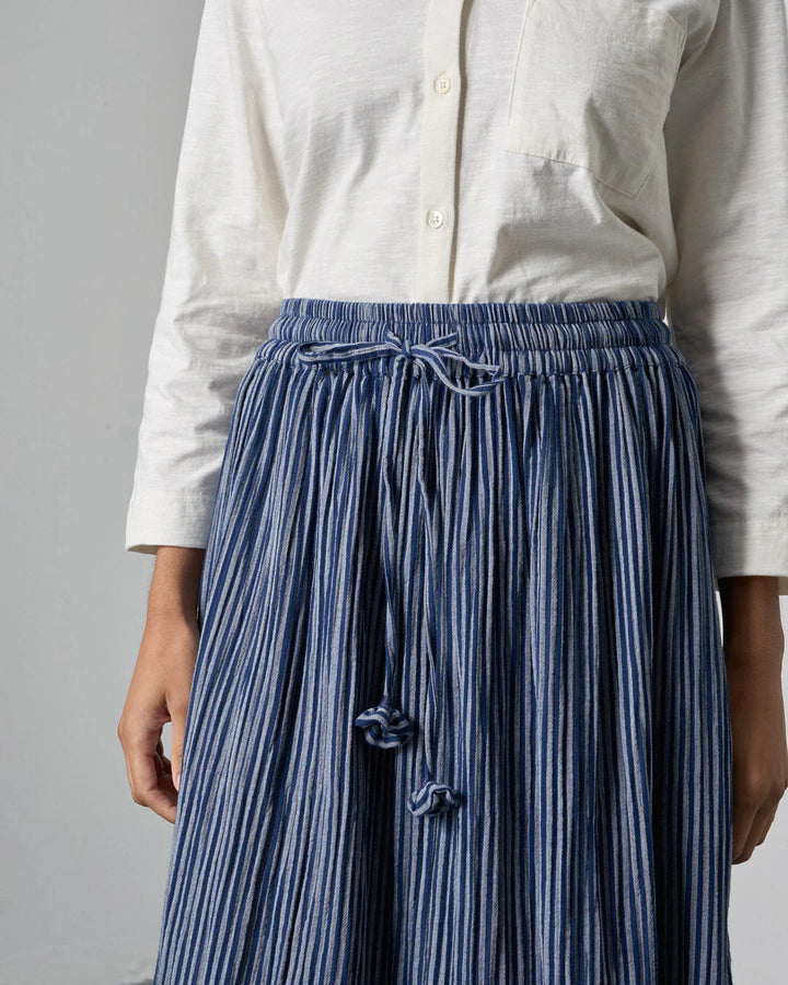 Una Midi Skirt / Navy Stripe
