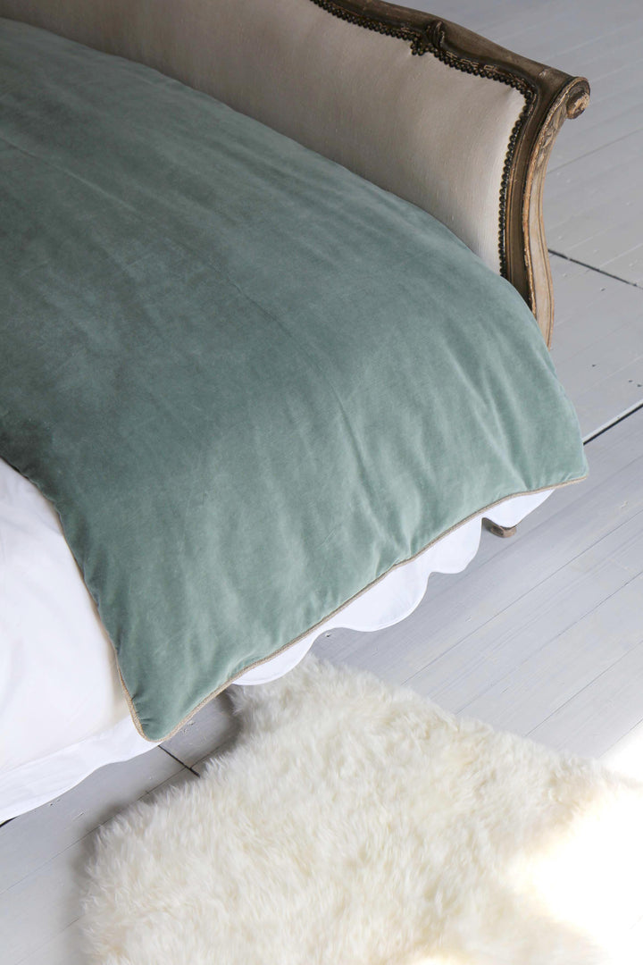 Cotton Velvet Bed Roll / 85x200 / Celadon