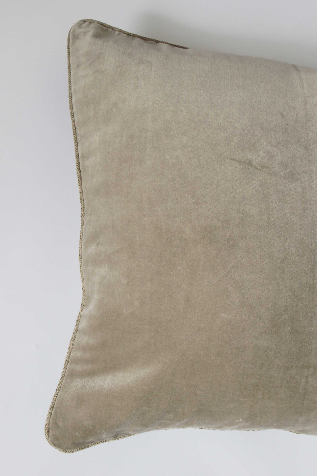 Cotton Velvet Bolster Cushion / Chalk