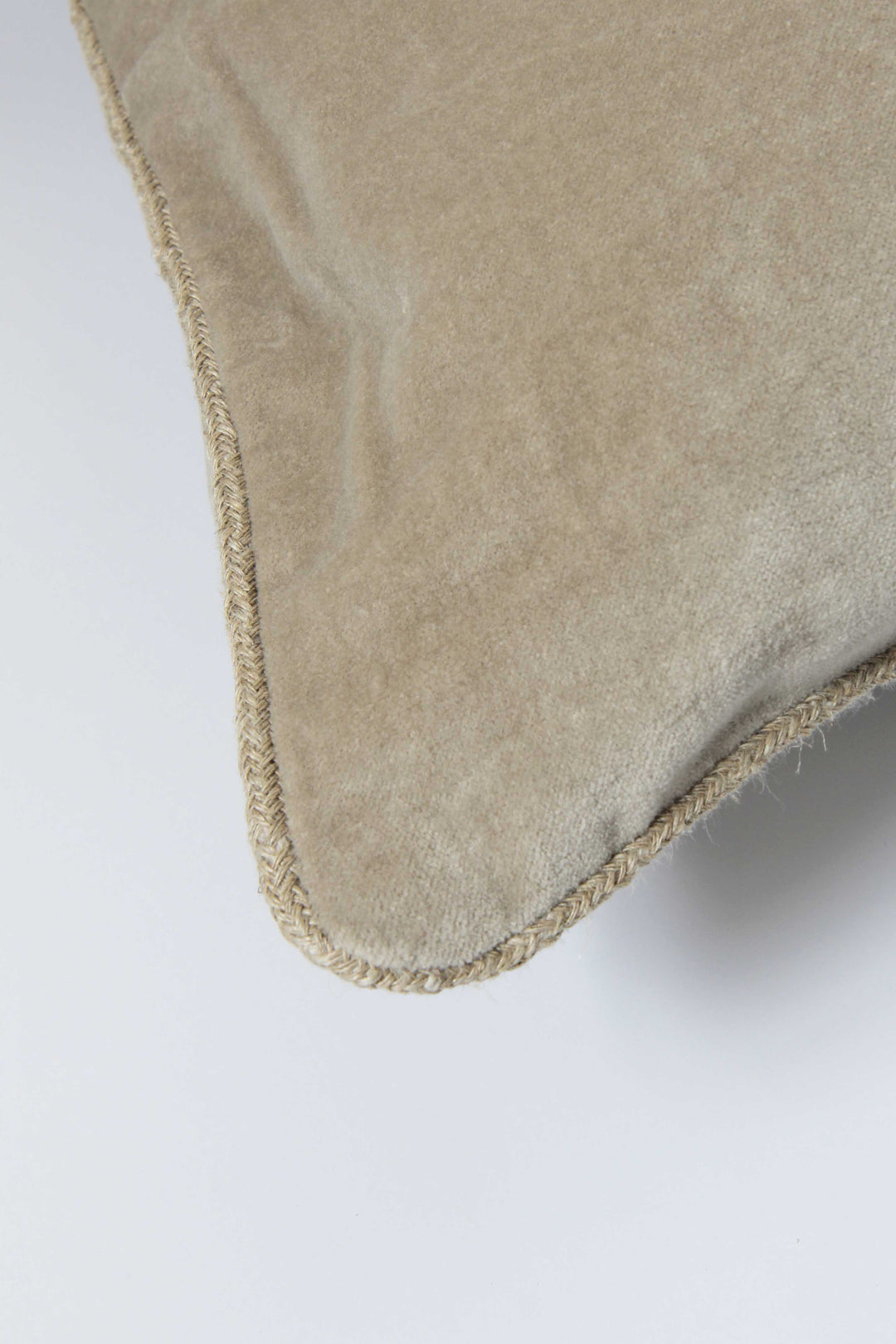 Cotton Velvet Bolster Cushion / Chalk