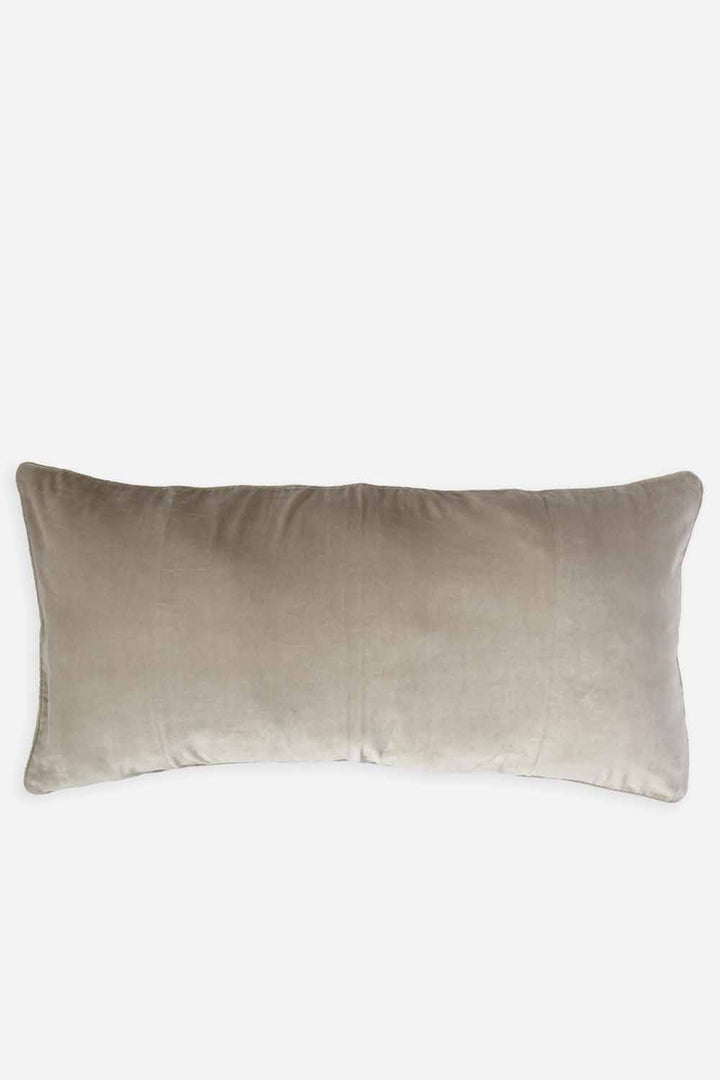 Cotton Velvet Bolster Cushion / Chalk