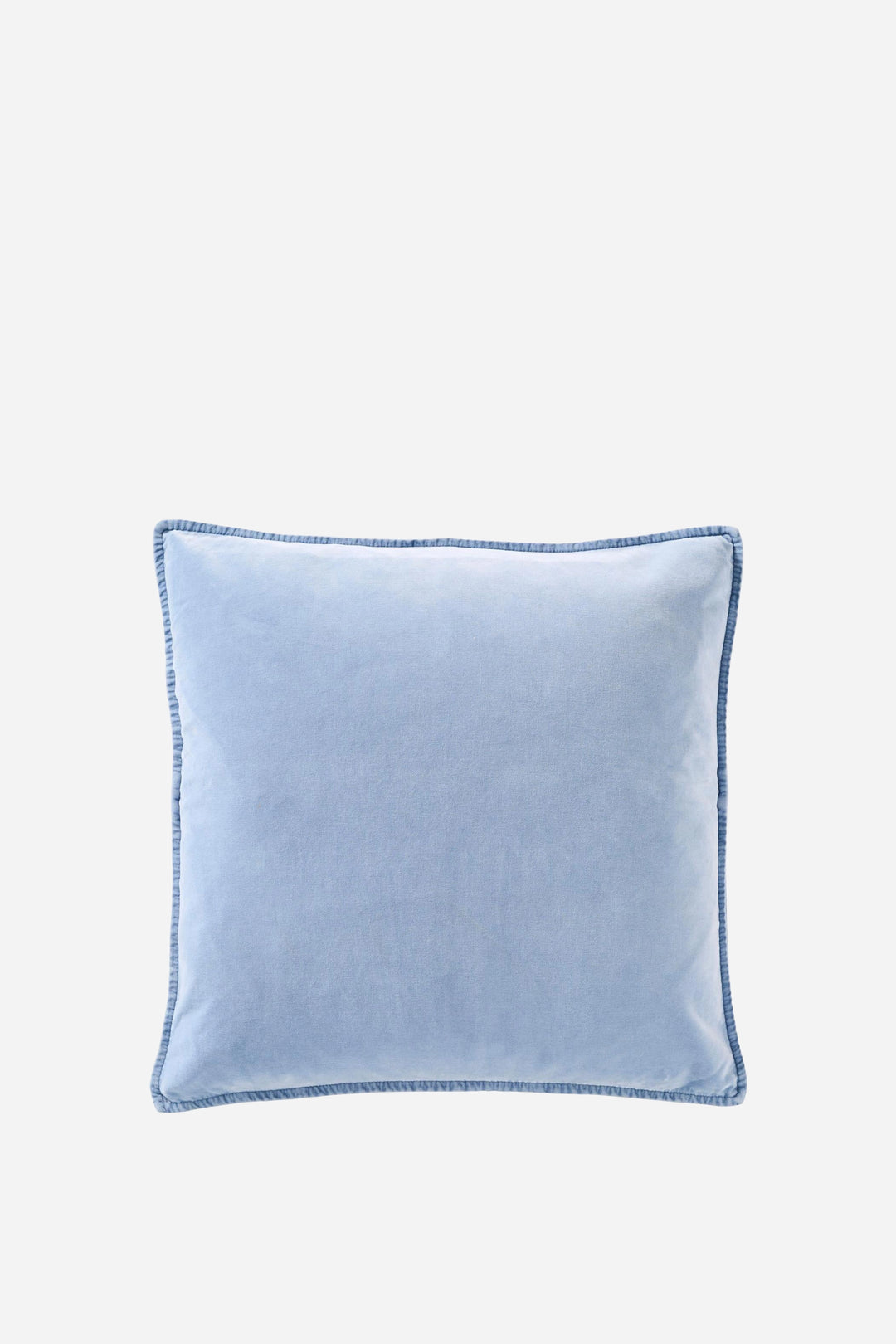 Light blue cushion on a white background