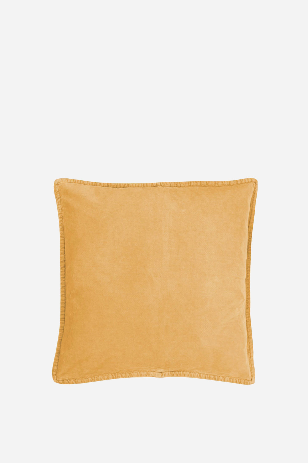 Yellow square pillow on a white background