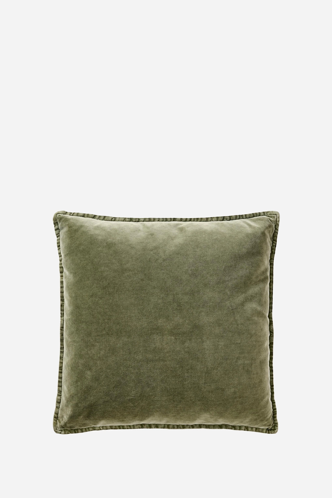 velvet olive coloured cushion