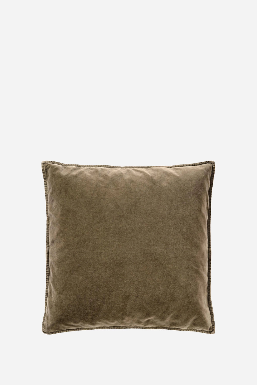 velvet cushion in truffle brown