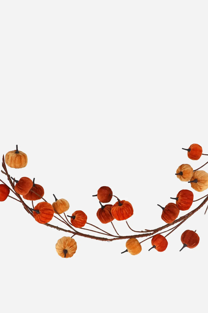 Autumn Mix Velvet Pumpkin Garland / 150cm