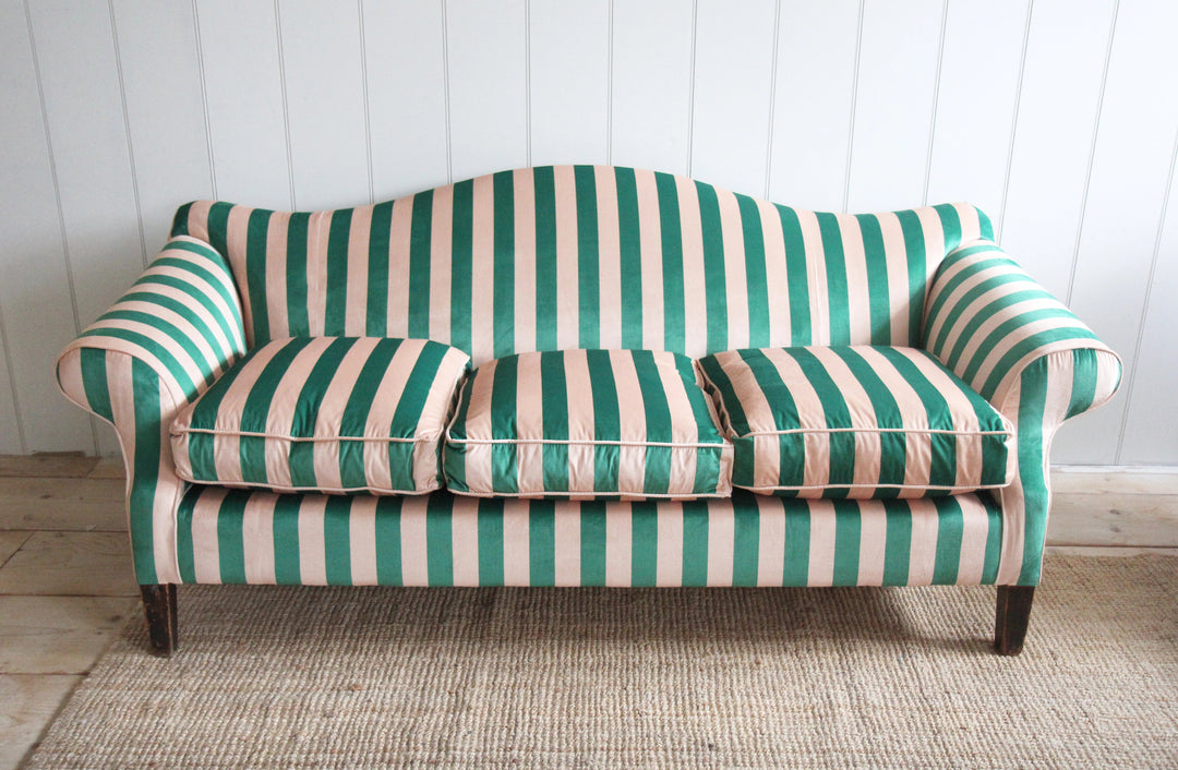 Camel Back Velvet Stripe Sofa Domestic Science Home
