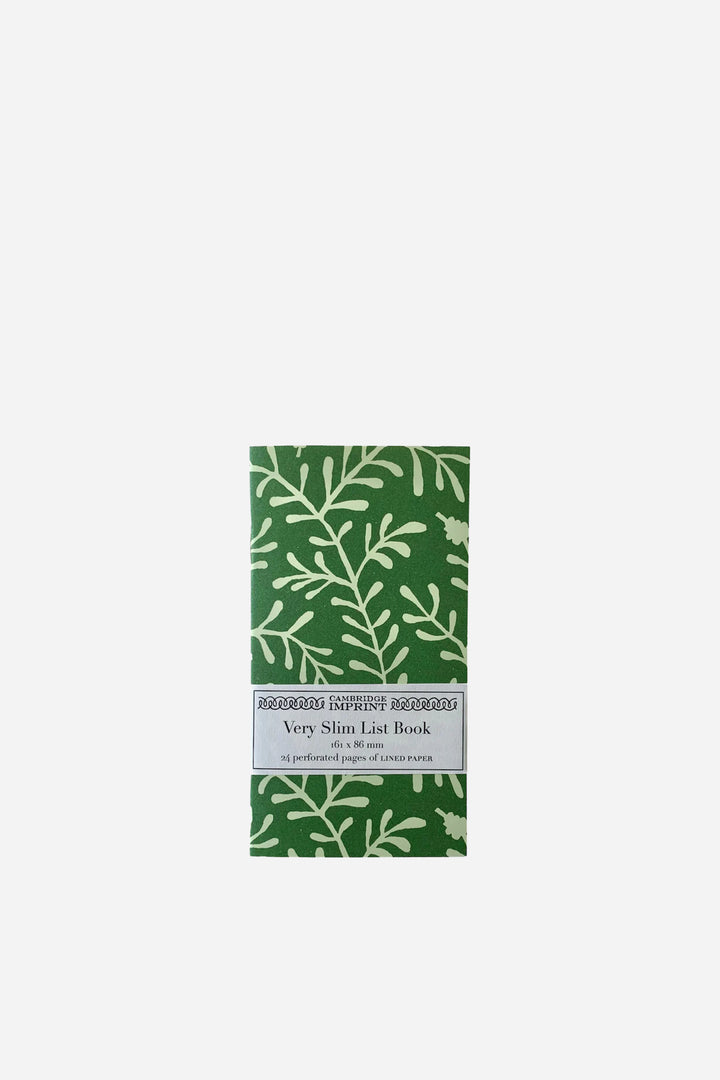 Very Slim List Book Sprig Pea Green