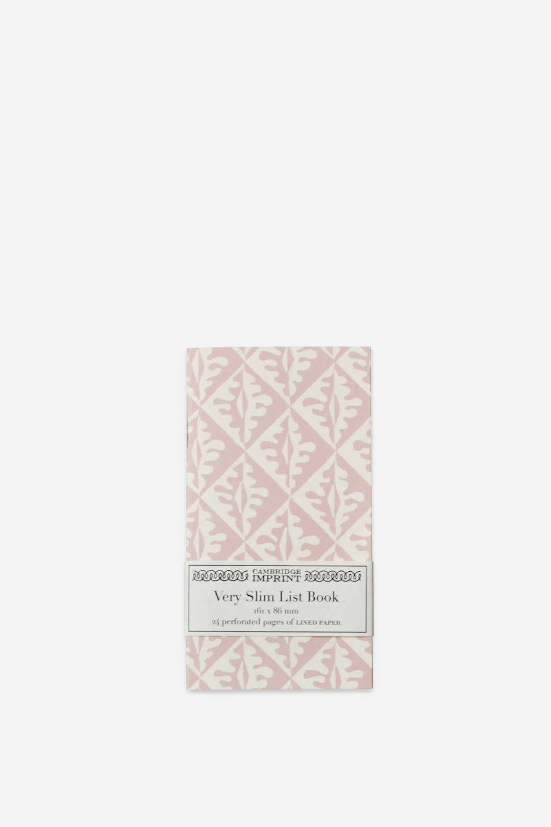 Very Slim List Book Oak Leaves Pale Pink