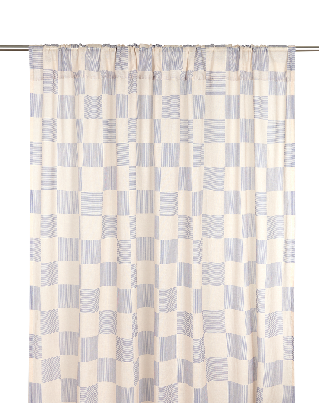 Wendy Sheer Voile Curtain 140x280 / Blue Ink Checks