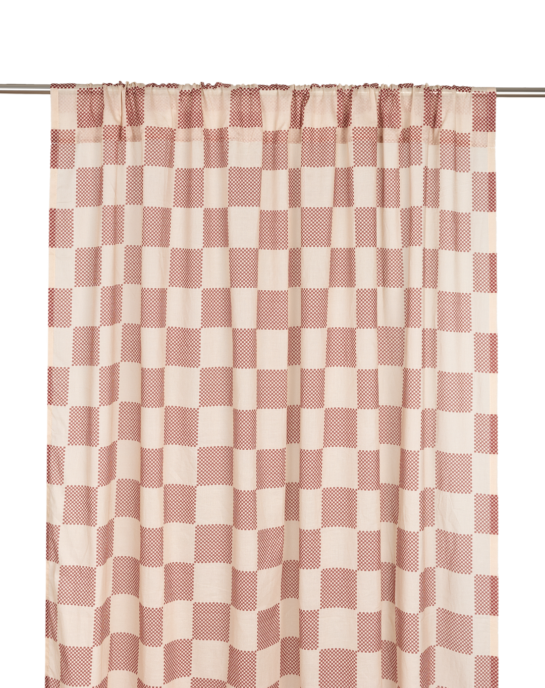 Wendy Sheer Voile Curtain 140x280 / Burnt Red Checks