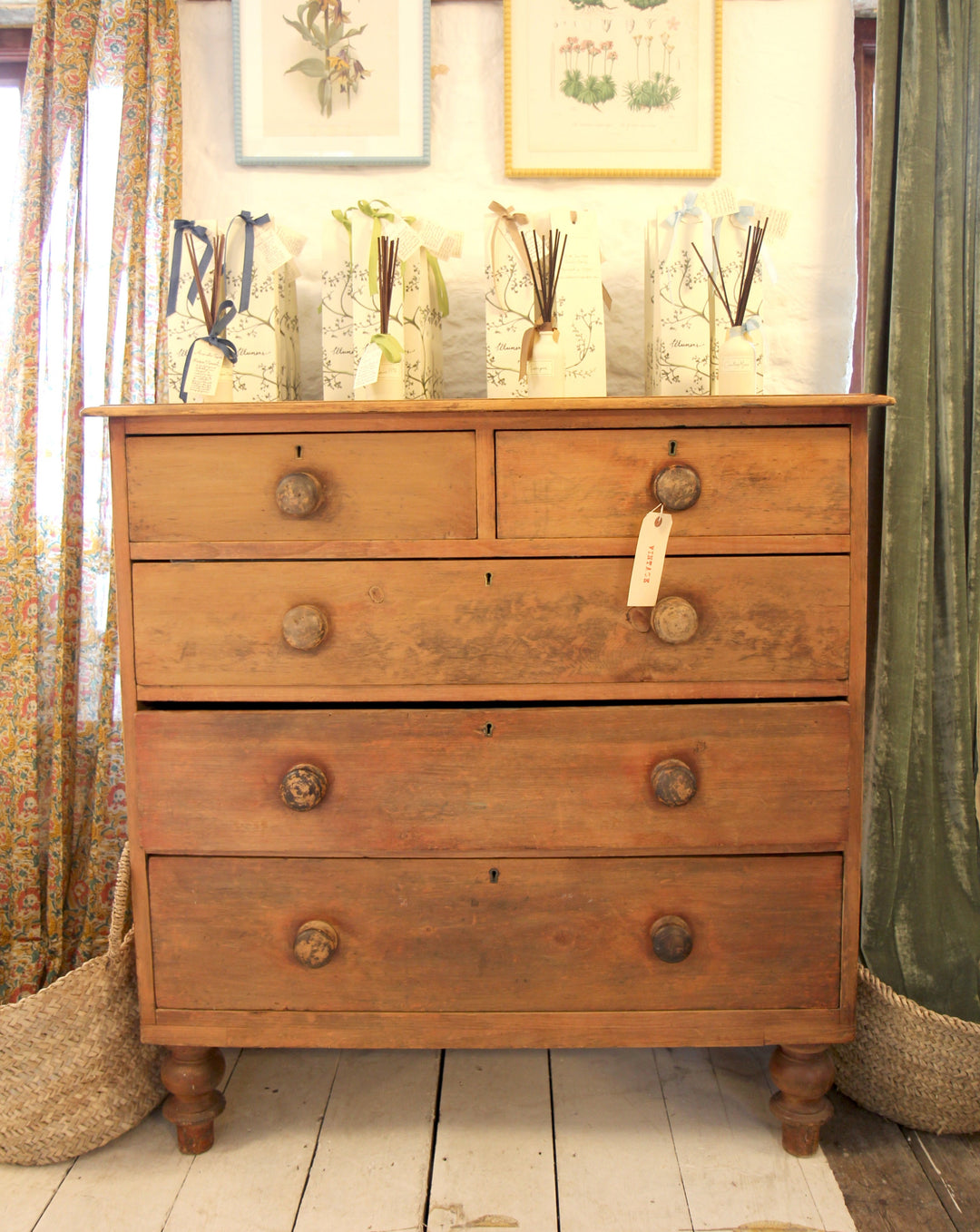 victorian pine chest of drawers vintage furniture