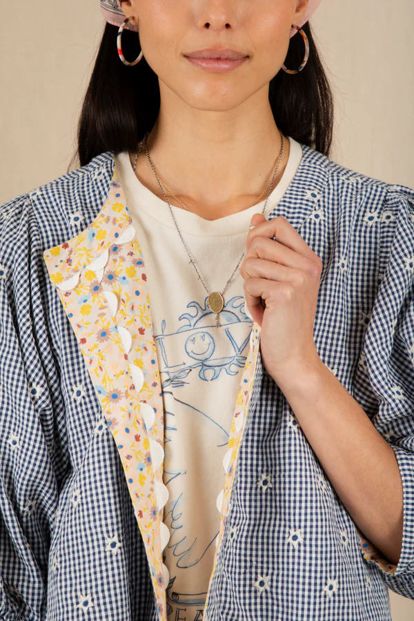 Vida Reversible Jacket / Navy Lemon Zest