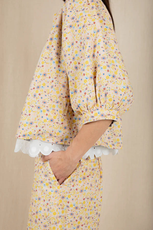 Vida Reversible Jacket / Navy Lemon Zest