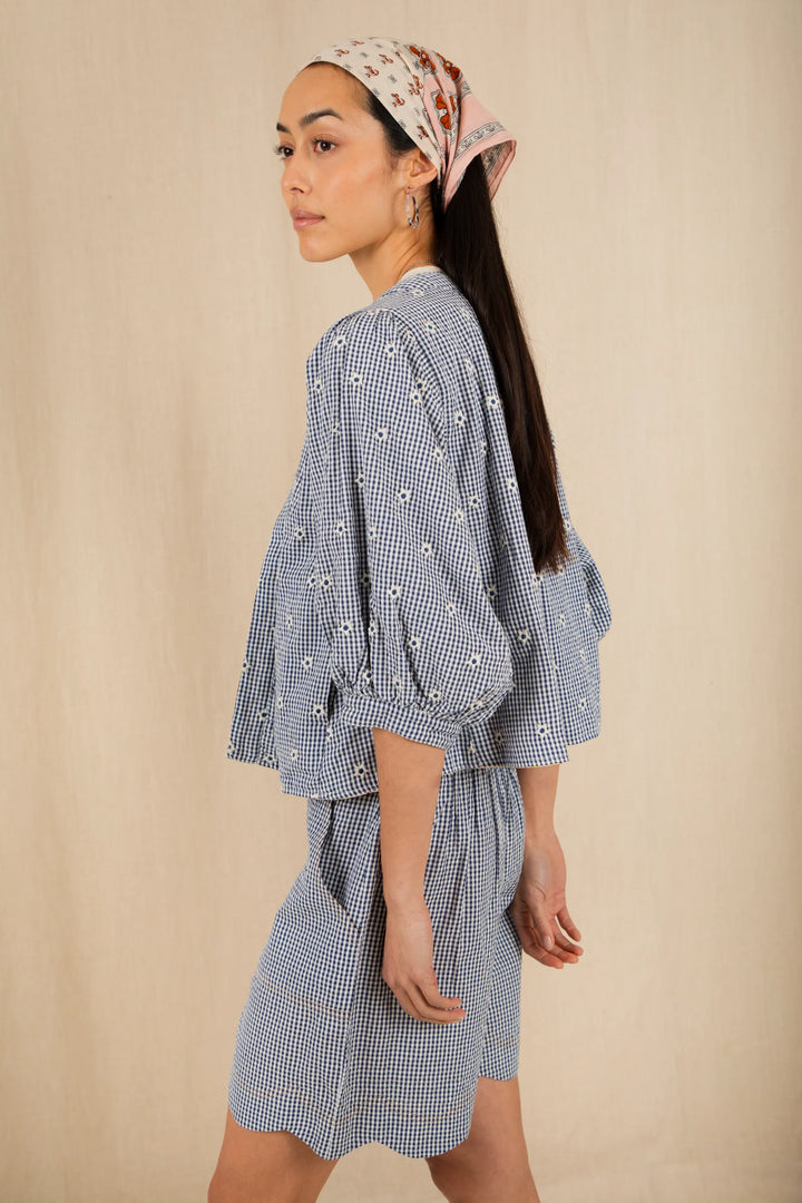 Vida Reversible Jacket / Navy Lemon Zest