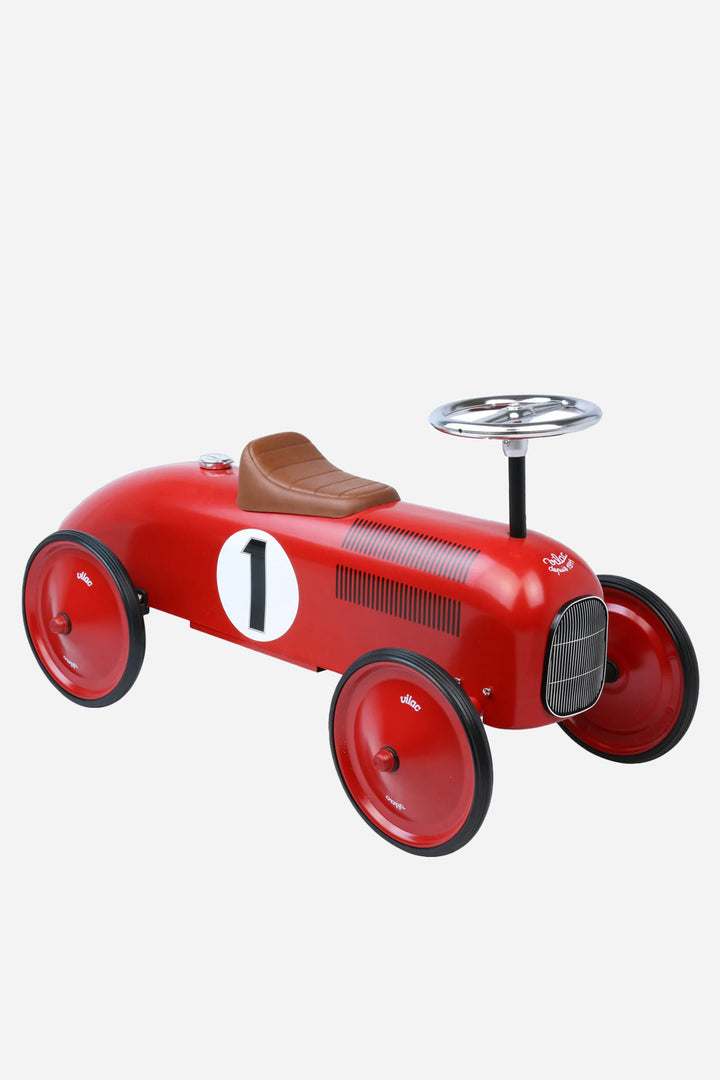 vilac ride on vintage car in red