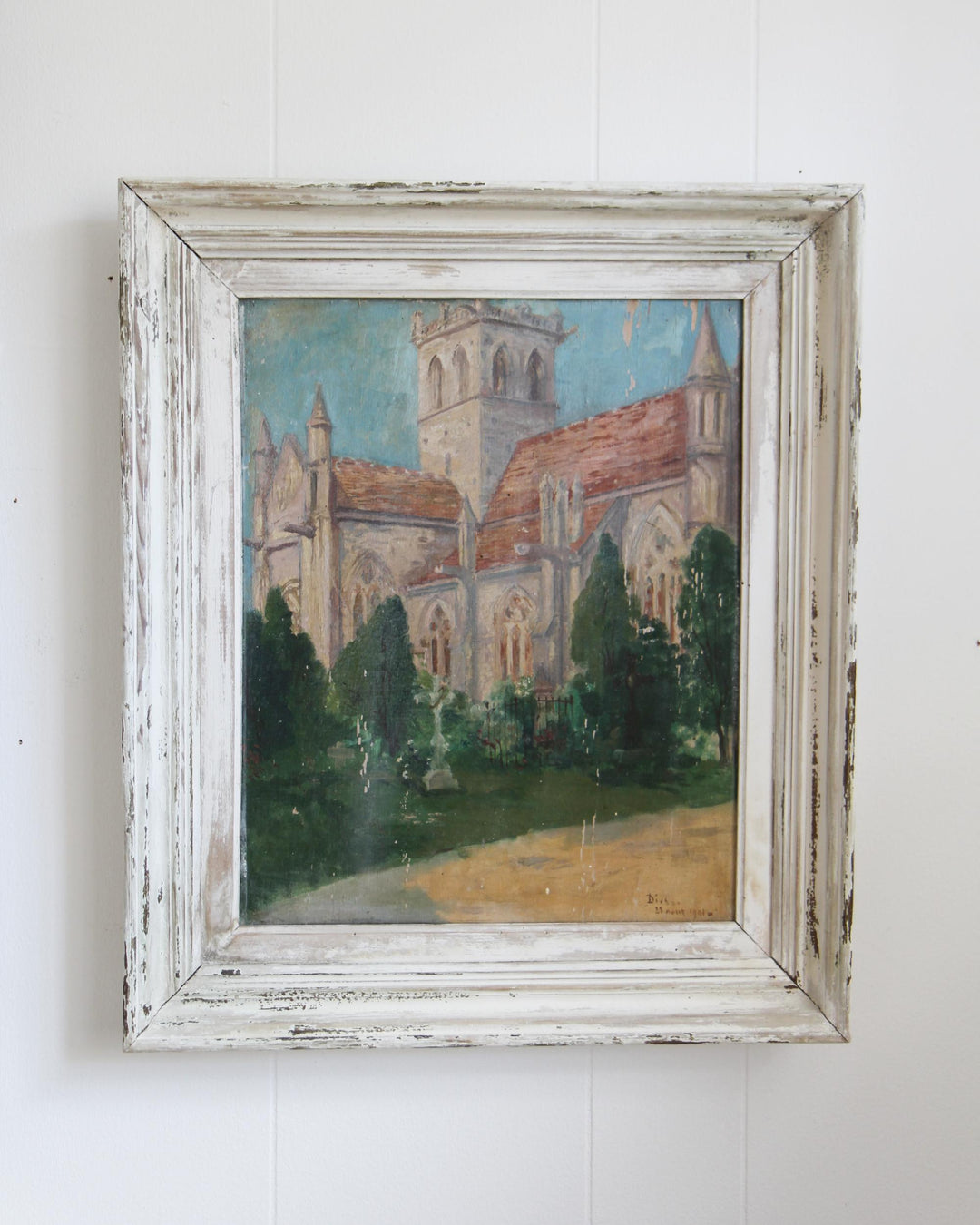 Painting of Church in Old Frame