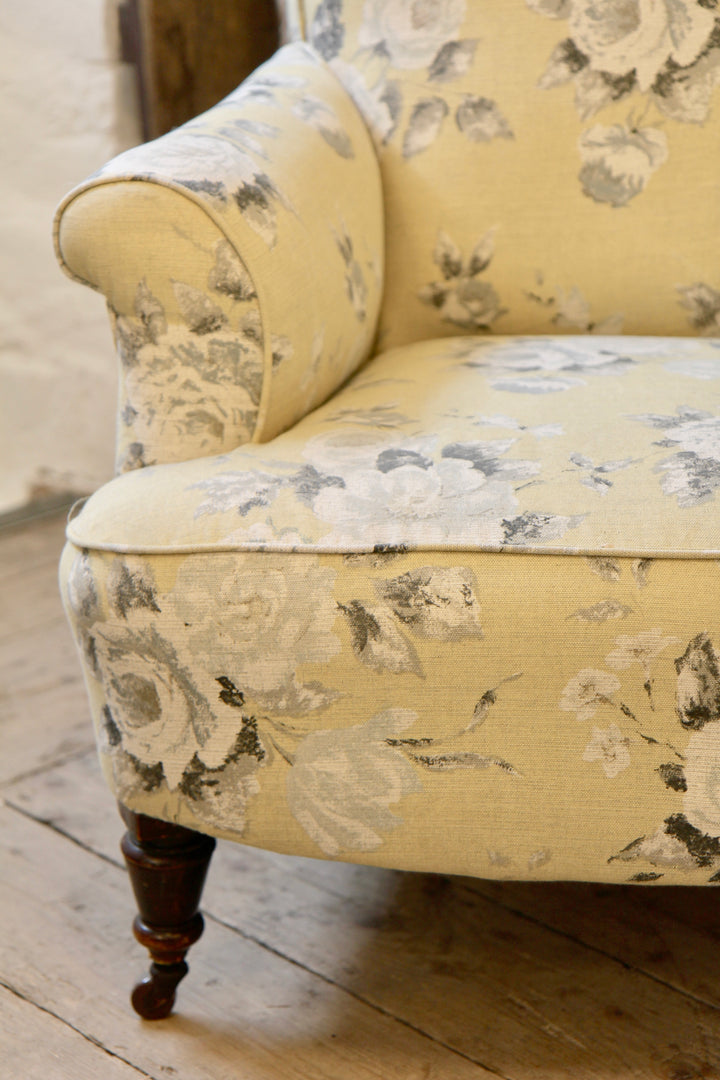 Victorian Armchair in  Yellow Floral