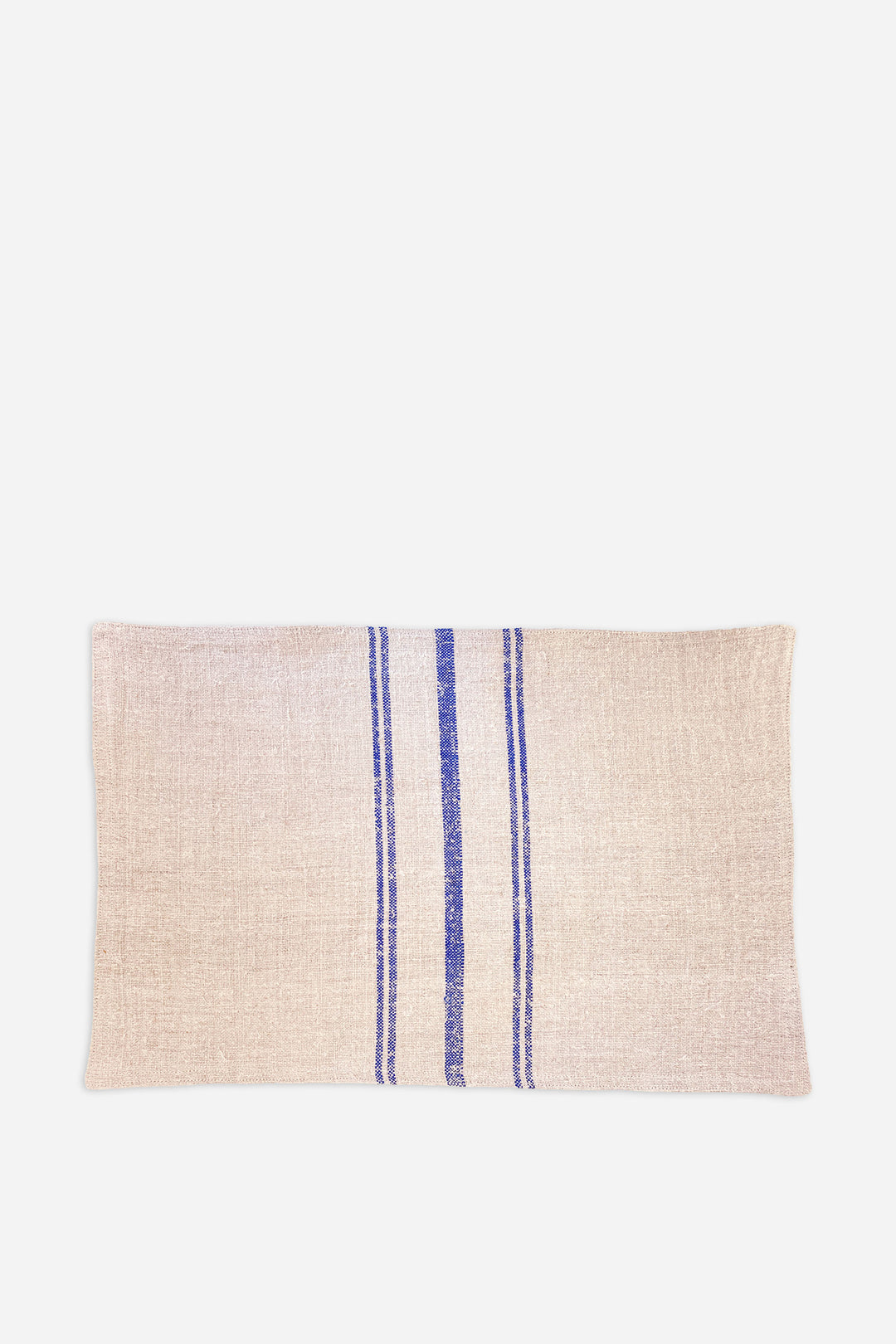 Vintage Grain Sack Placemat / Blue Stripe