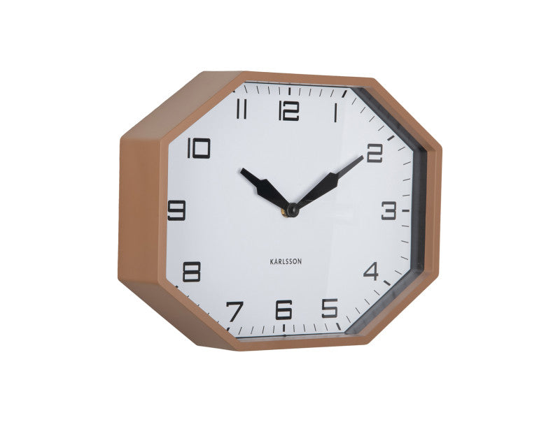 Wall clock Modern Factory Octagon Brown