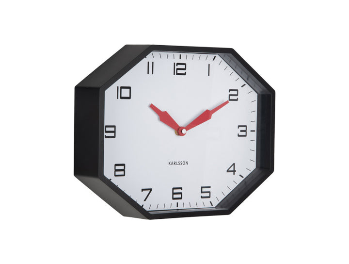 Wall clock Modern Factory Octagon Black