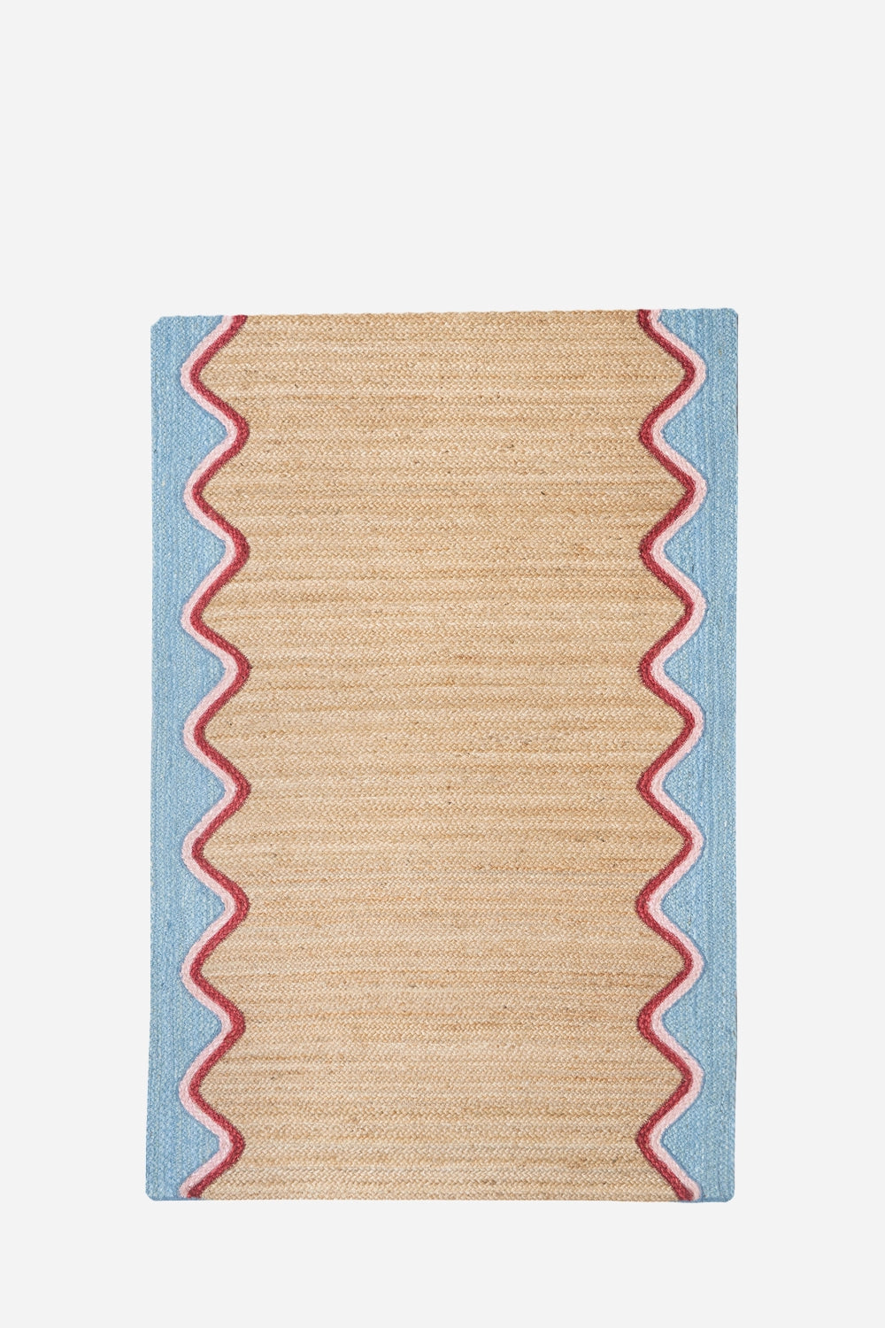 Rug with wavy pattern on a white background