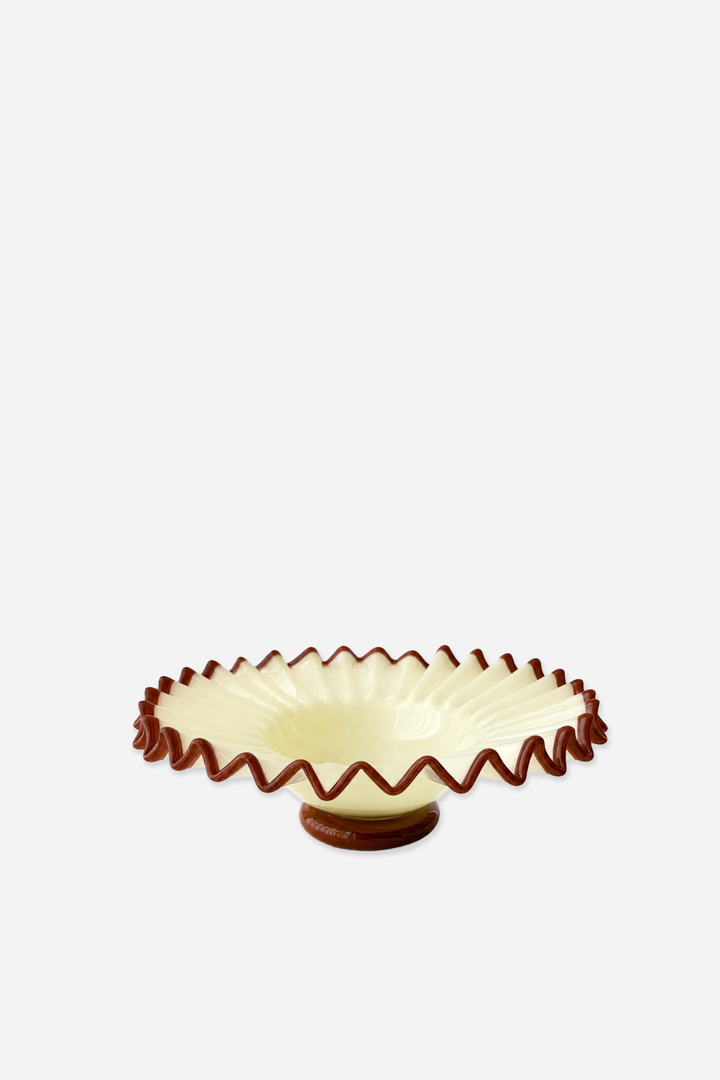 Wavy Glass Bowl / Beige