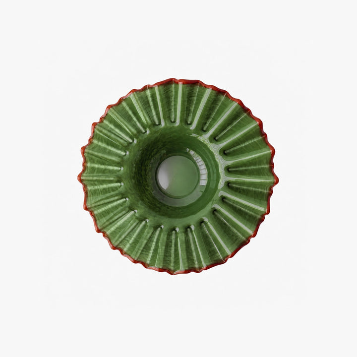 Wavy Glass Bowl / Olive