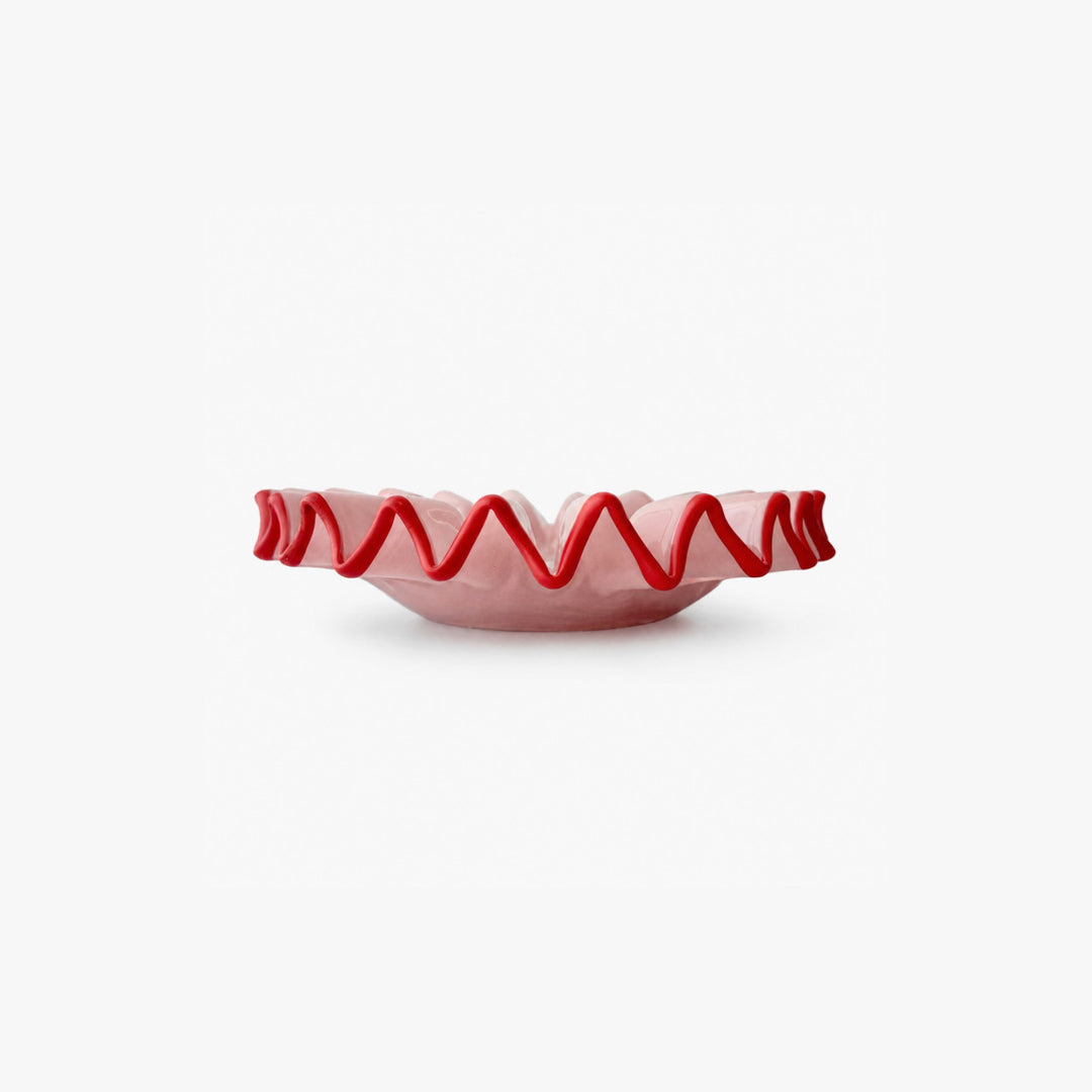 Wavy Glass Bowl / Pink