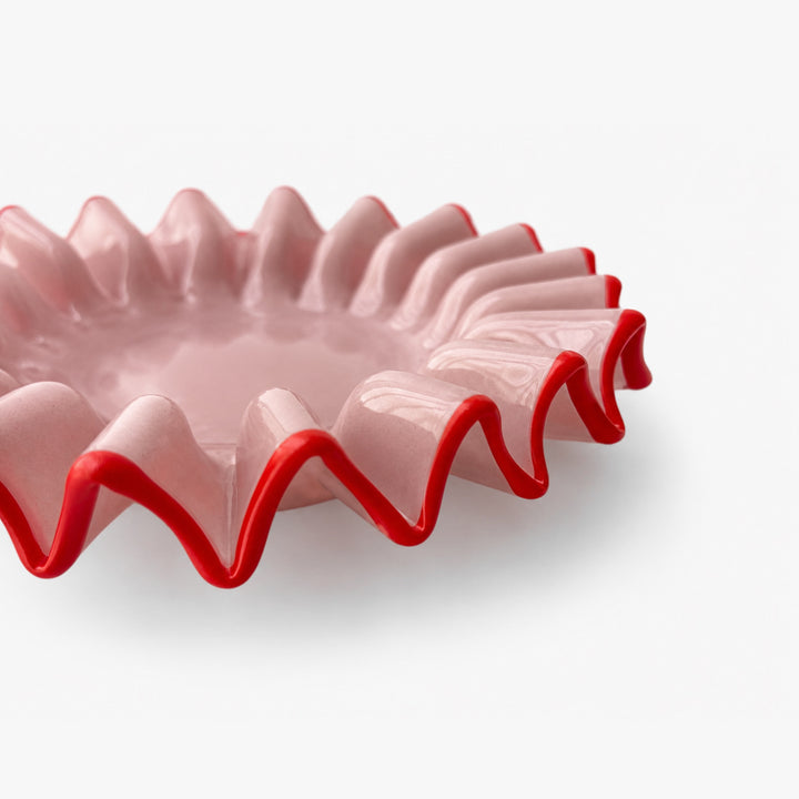 Wavy Glass Bowl / Pink