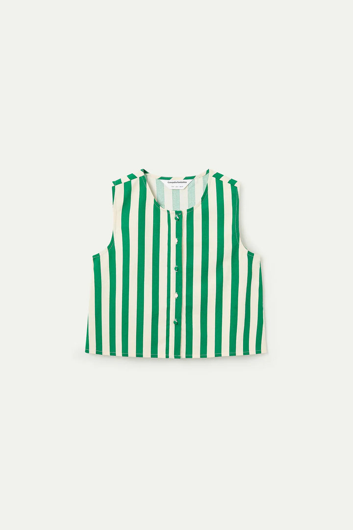 Bamboo Green Stripe Top