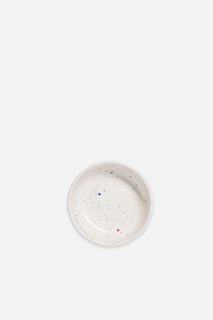 Stoneware Splatter Bowl / White / 15cm