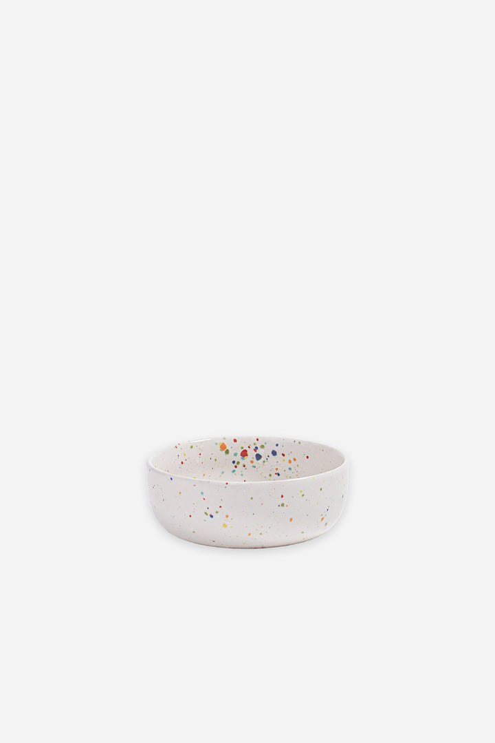 Stoneware Splatter Bowl / White / 15cm