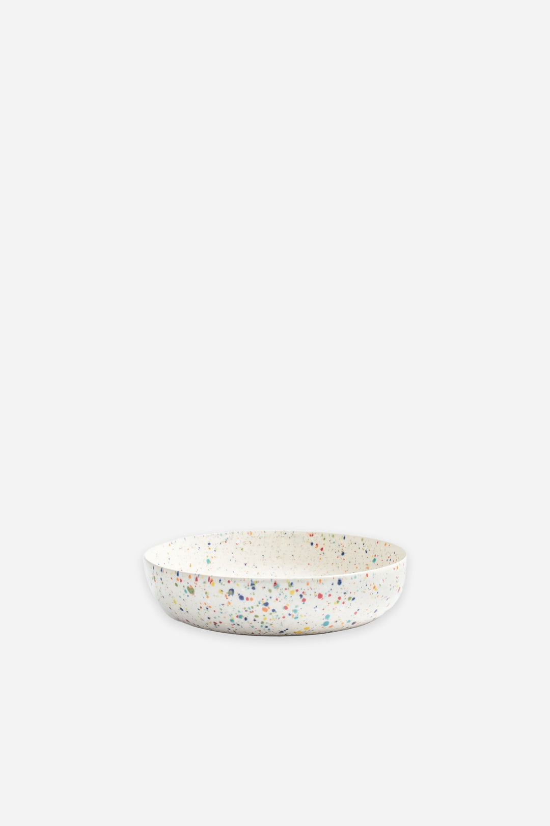 Speckled ceramic bowl on a white background