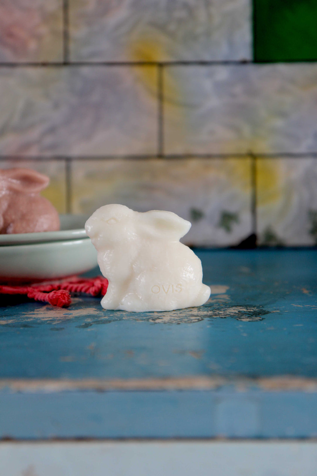 white bunny shaped soap