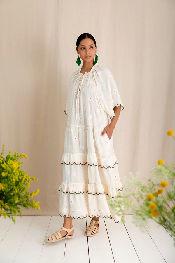 Winona Dress / Ecru Multi