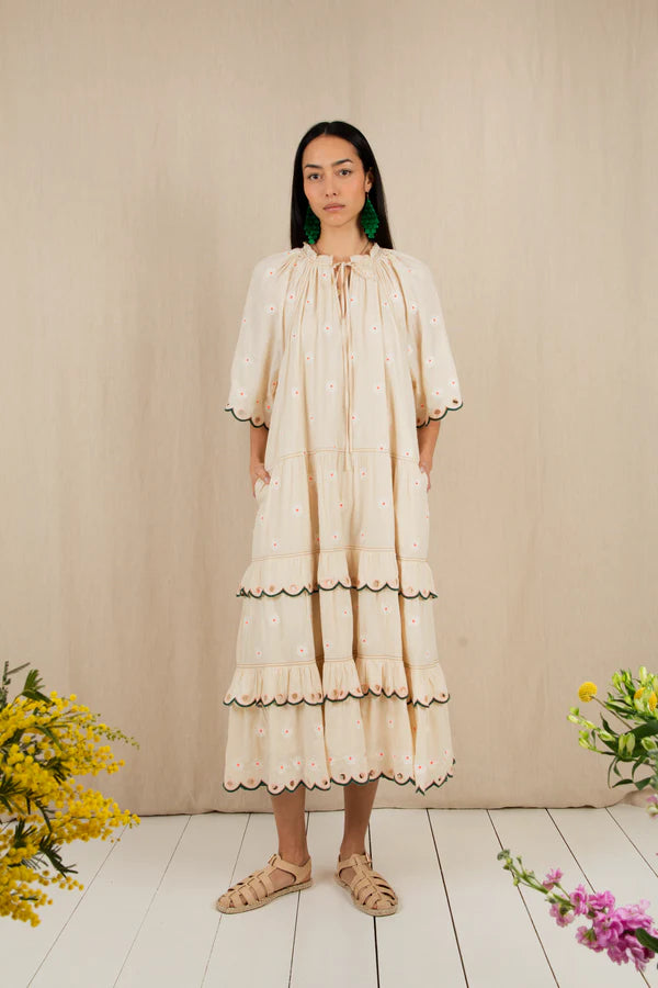 Winona Dress / Ecru Multi