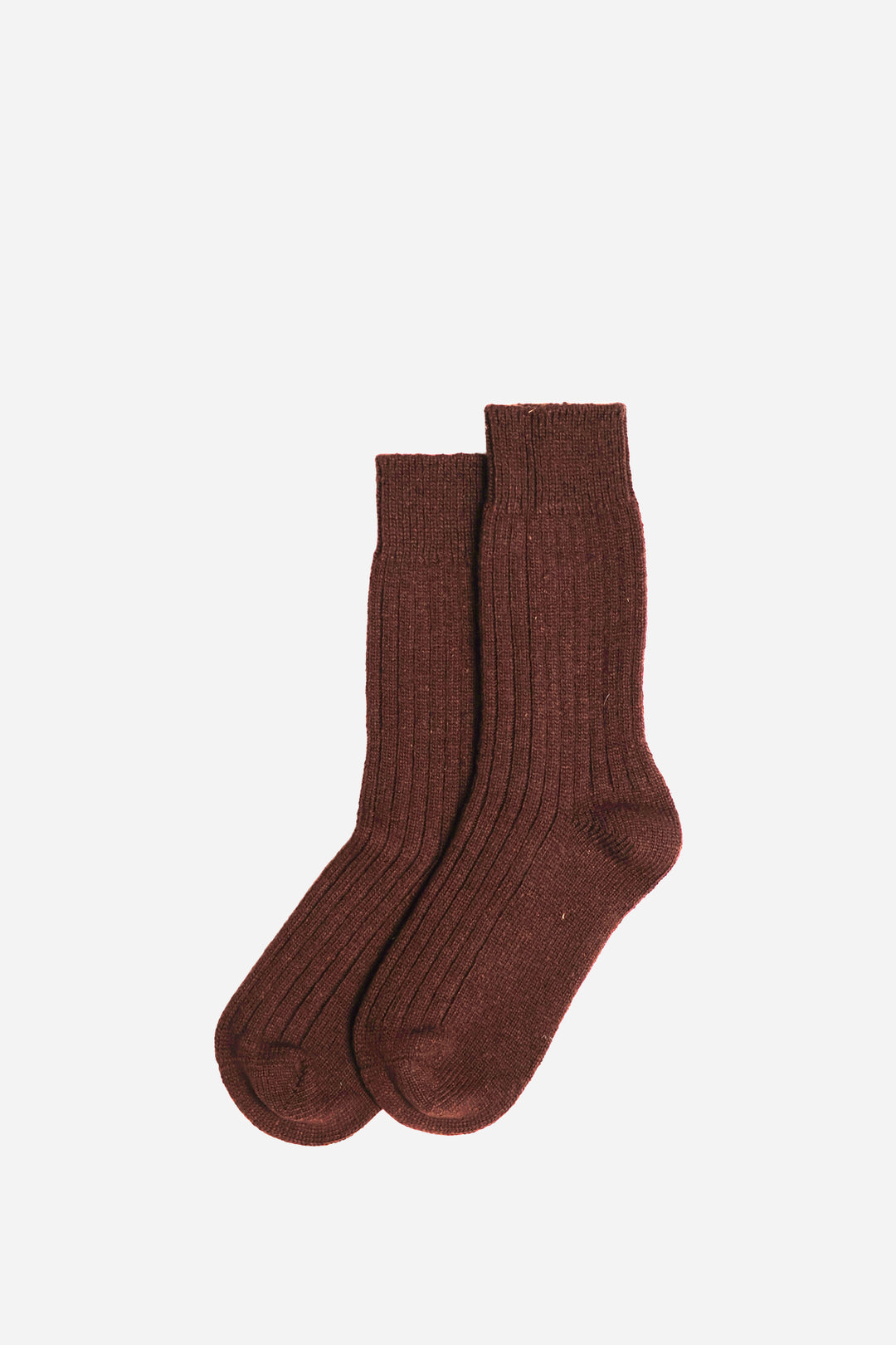 Womens Ribbed Socks / D.Brown