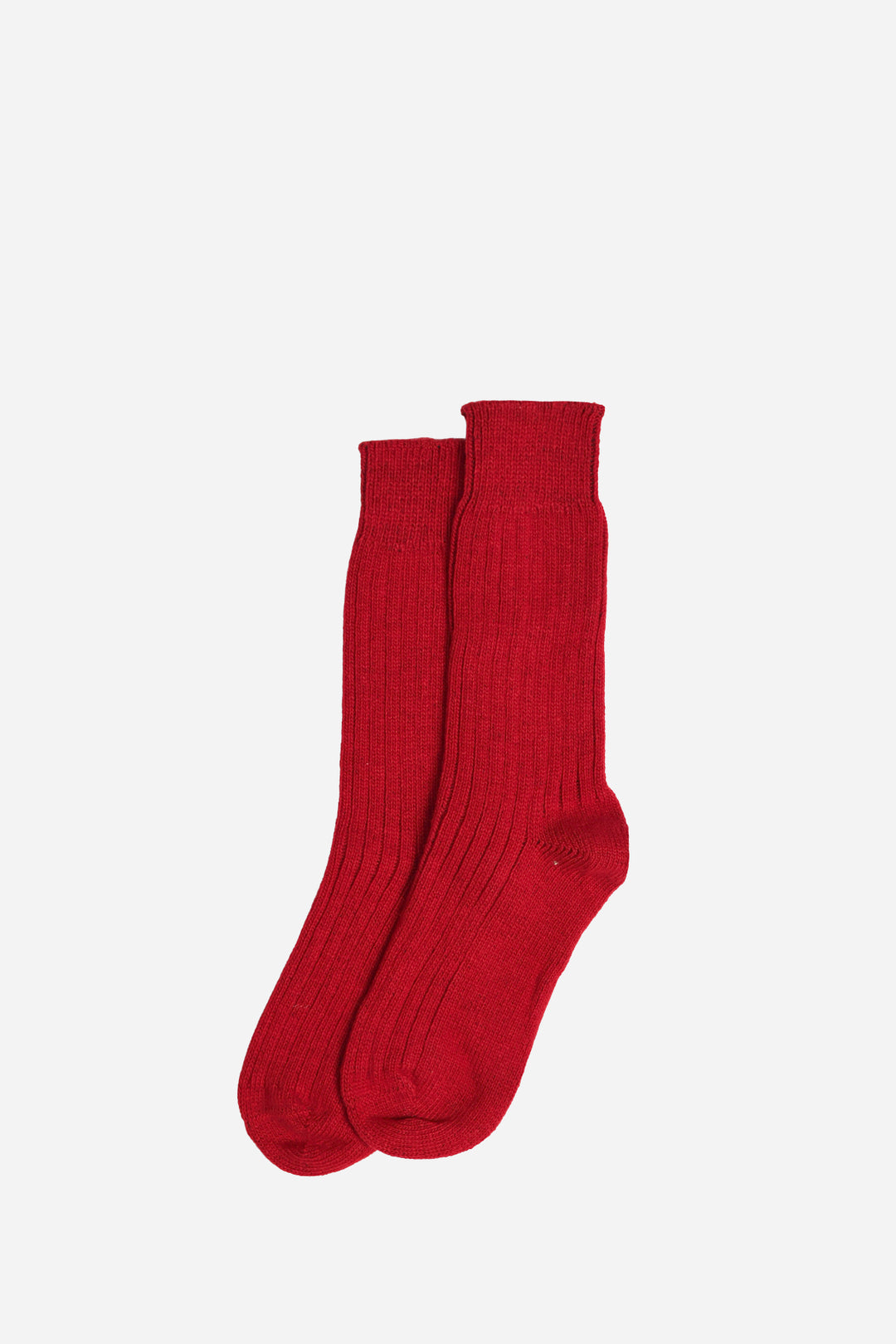 Womens Ribbed Socks / Red