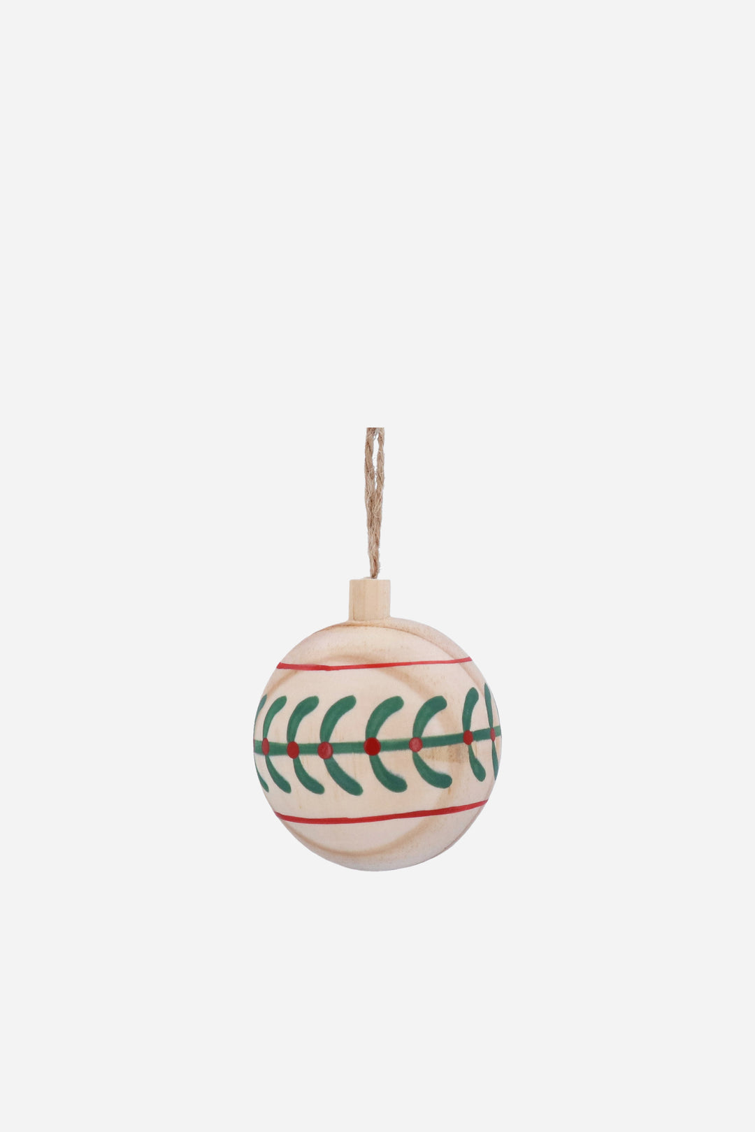 Red/Green Natural Wood Ball Dec / Assorted