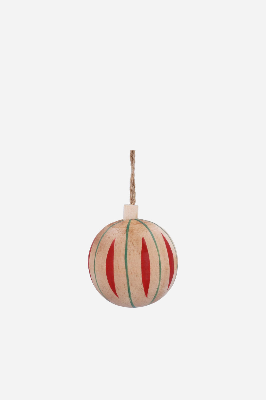 Red/Green Natural Wood Ball Dec / Assorted