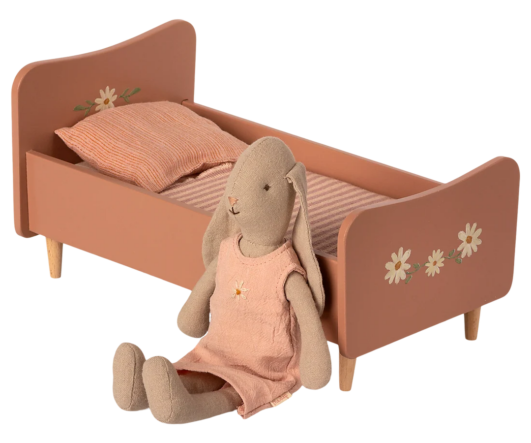 Maileg Wooden Bed, Mini - Rose