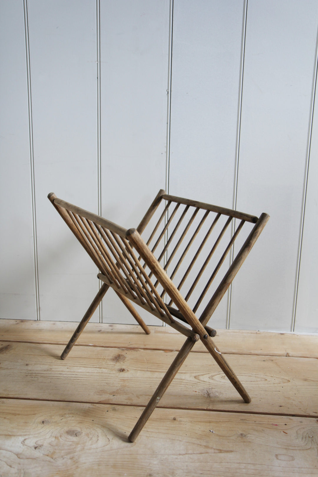 Vintage Wooden Magazine Rack