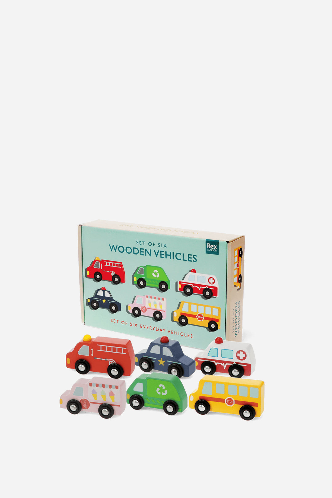 Wooden Push Along Vehicles / Set 6