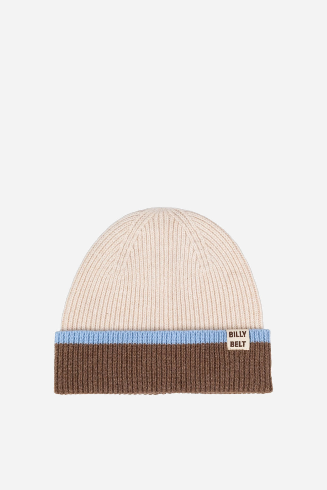 Wool Hat / Beige, Brown &amp; Light Blue