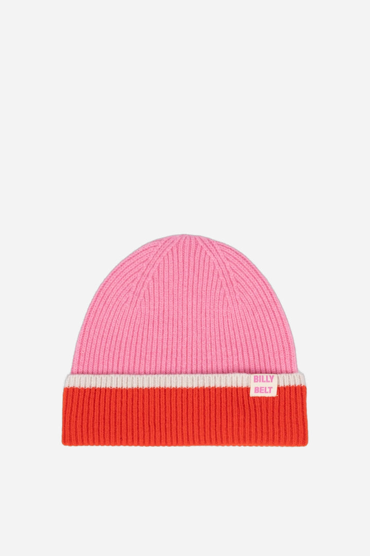 Wool Hat / Pink, Red And Beige