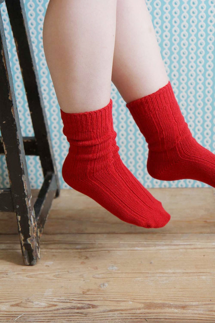 Wool Ankle Sock / Red