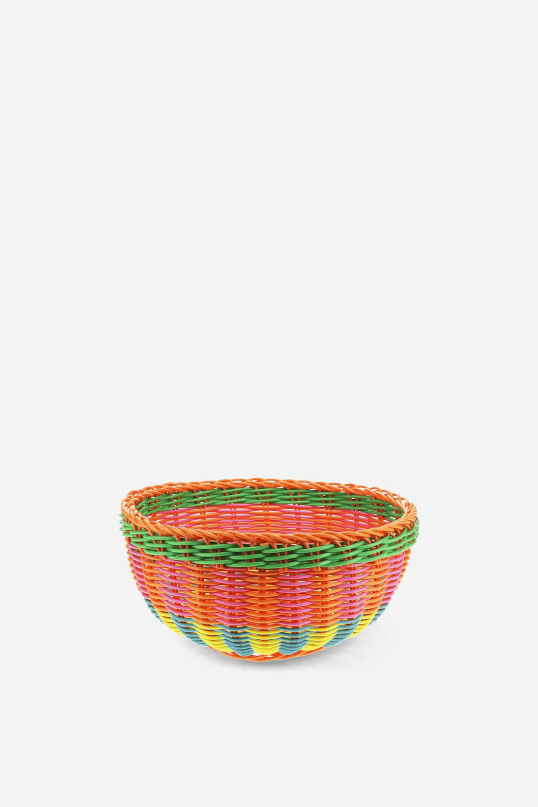 Woven Plastic Basket / Round - Vibrant